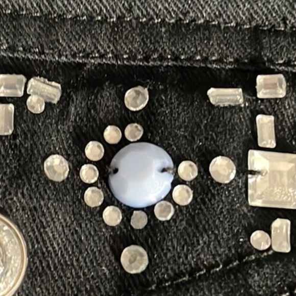 Ruby Rd Black Rhinestone Embellished Jean Jacket - Picture 13 of 13